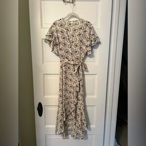 Max Studio Cream Floral High Low Dress